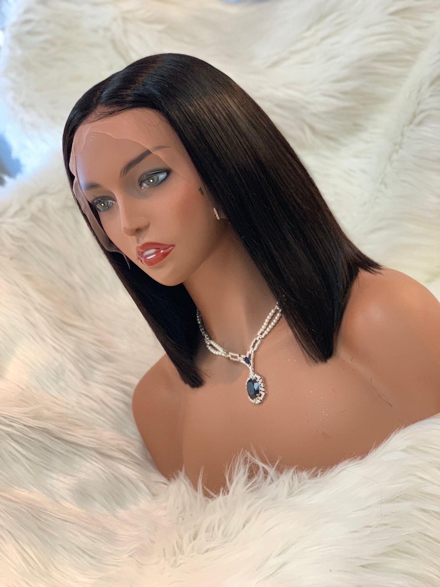“Straight Blunt” Lace front bob wig